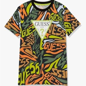 Guess Multicolor Graffiti Crew Neck Terry shirt sweater size 18